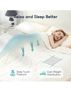 Manta pesada Jacquard Cottonblue 152x203 cm 6.8 kg blanca 2