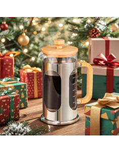 Cafetera Prensa Francesa Sivaphe 1000 ml Vidrio y Bambú 2