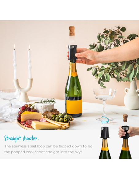 Abridor de Botellas de Champán Dreamfarm Champop - Negro
