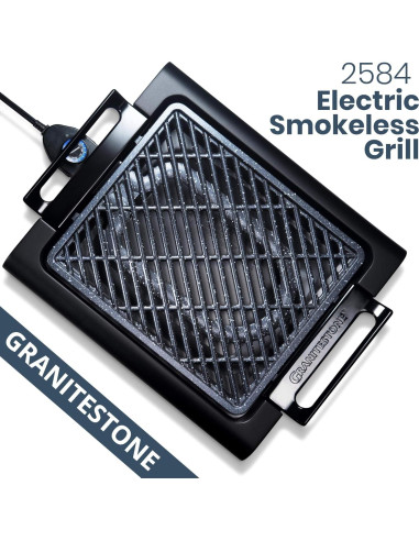 Parrilla eléctrica sin humo Granitestone 1500W 40.6x33cm