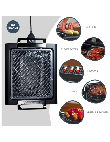Parrilla eléctrica sin humo Granitestone 1500W 40.6x33cm