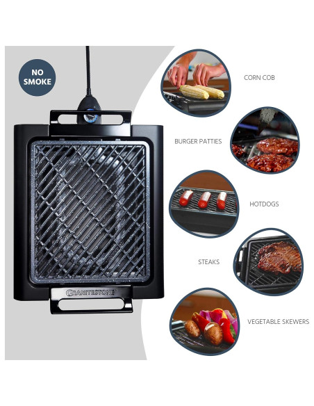 Parrilla eléctrica sin humo Granitestone 1500W 40.6x33cm