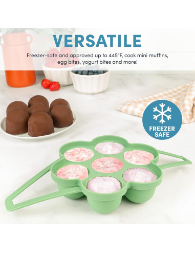 Molde de Huevos de Silicona Aroma con Tapa y 7 Cavidades