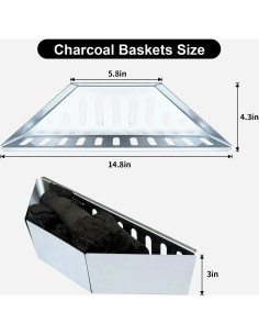 Juego de 2 Cestas de Carbón BBQ Weber 22" (55.88 cm) Accesorios 2