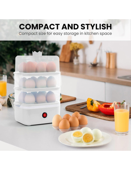 Cocedor de Huevos Eléctrico Yeatem ZDQ-1 para 18 Huevos