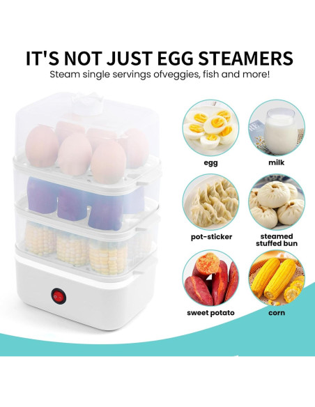 Cocedor de Huevos Eléctrico Yeatem ZDQ-1 para 18 Huevos