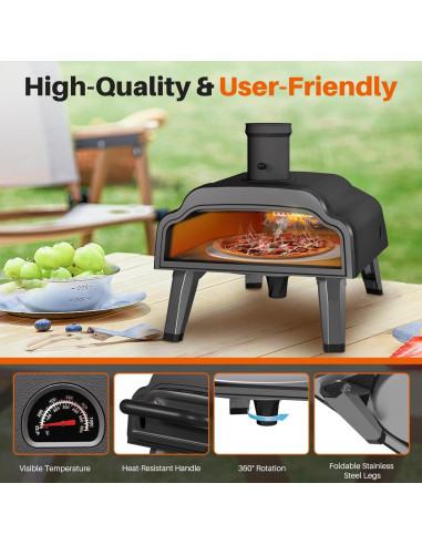 Horno de Pizza Multi-Fuel FrigiLife 30 cm Gas y Leña
