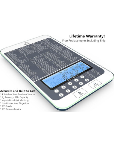 Balanza de Cocina Nutricional NutraTrack Mackie - 15 kg