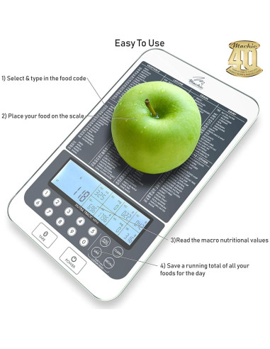 Balanza de Cocina Nutricional NutraTrack Mackie - 15 kg