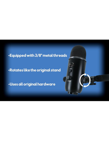 Soporte de micrófono Desk Cookies para Blue Yeti - Negro