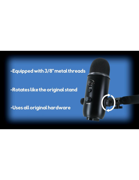 Soporte de micrófono Desk Cookies para Blue Yeti - Negro