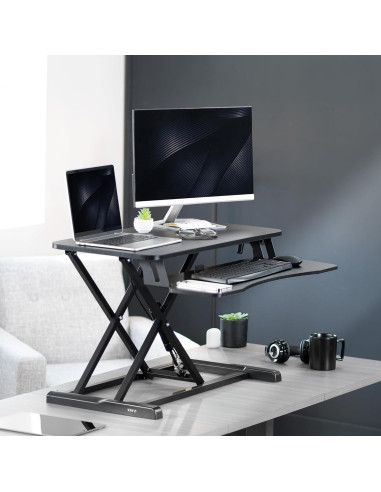 Convertidor de Escritorio VIVO 32" Ajustable Doble Monitor Negro