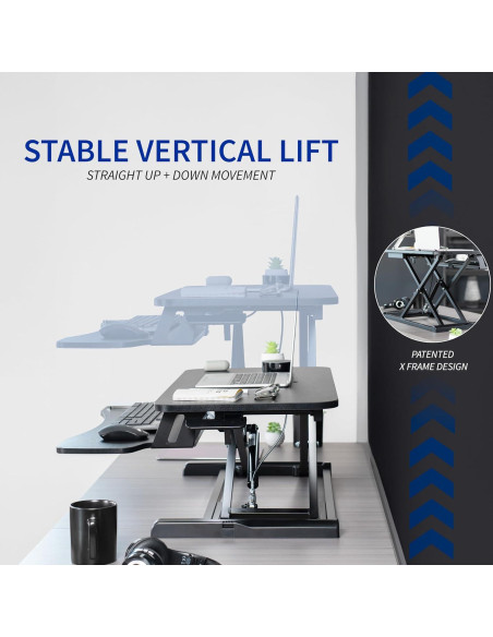 Convertidor de Escritorio VIVO 32" Ajustable Doble Monitor Negro