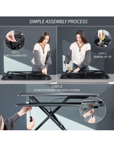 Convertidor de Escritorio VIVO 32" Ajustable Doble Monitor Negro