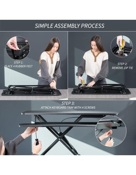 Convertidor de Escritorio VIVO 32" Ajustable Doble Monitor Negro