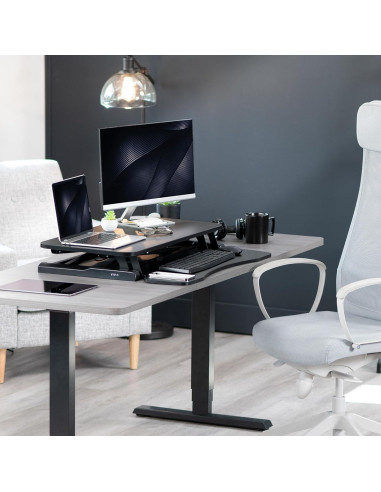 Convertidor de Escritorio VIVO 32" Ajustable Doble Monitor Negro