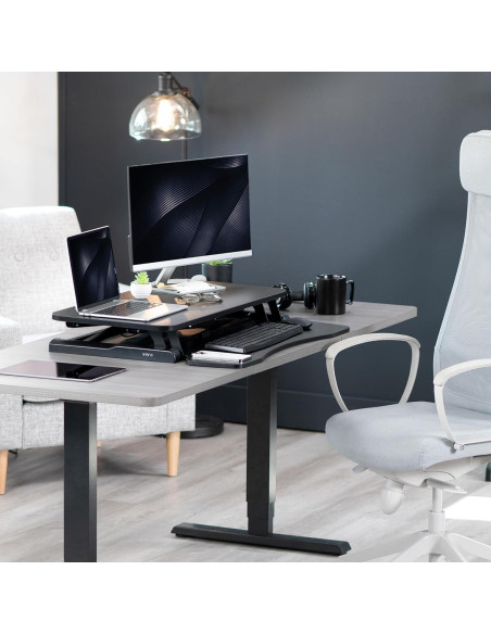Convertidor de Escritorio VIVO 32" Ajustable Doble Monitor Negro