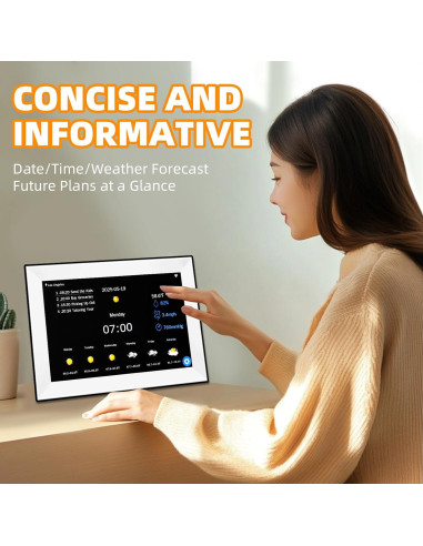 Calendario Digital YUYIALARM 10.1" Pantalla Táctil WiFi