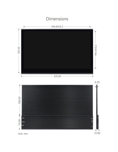 Pantalla QLED 15.6" Waveshare 1920x1080 Compatible Raspberry Pi