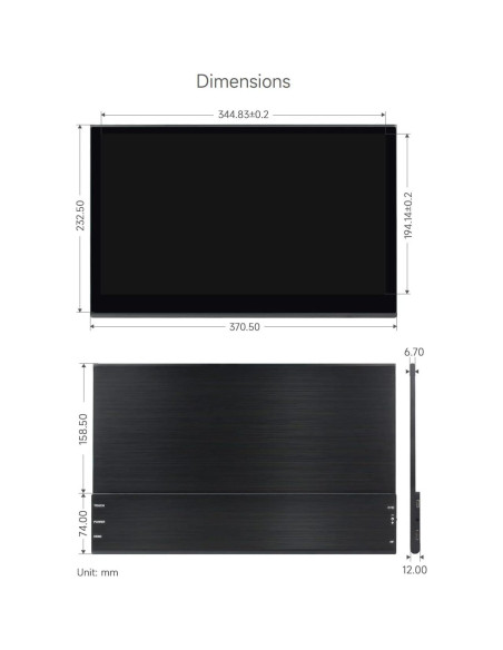 Pantalla QLED 15.6" Waveshare 1920x1080 Compatible Raspberry Pi