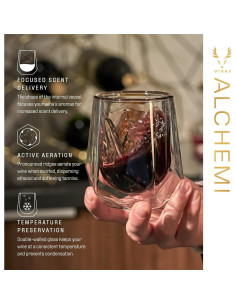 Vaso de Vino Aerador Viski de Vidrio Doble Pared 0.24 L 2