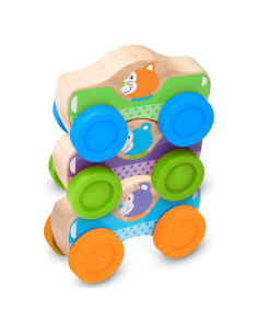 Juego de Apilamiento de Coches de Madera Melissa & Doug - 3 Piezas