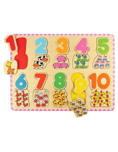 Rompecabezas educativo Bigjigs Toys de números y colores 20 piezas