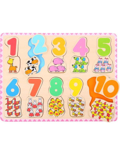 Rompecabezas educativo Bigjigs Toys de números y colores 20 piezas 2