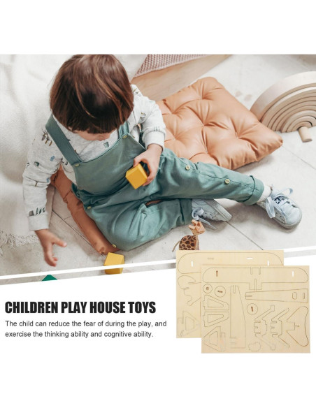 Kit de Manualidades Toyvian Avión de Madera 3D para Pintar