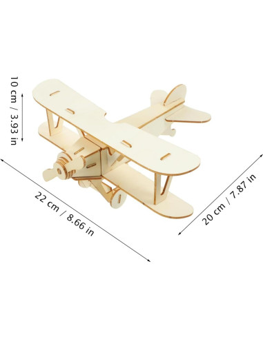 Kit de Manualidades Toyvian Avión de Madera 3D para Pintar
