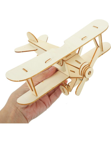 Kit de Manualidades Toyvian Avión de Madera 3D para Pintar