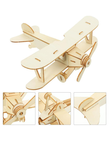 Kit de Manualidades Toyvian Avión de Madera 3D para Pintar
