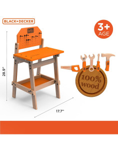 Banco de Trabajo Black & Decker para Niños con Herramientas de Madera 2