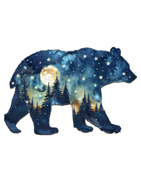 Rompecabezas de Madera Jigfoxy Oso Astral 145 Piezas 30.99x20.57cm Rompecabezas de Madera Jigfoxy Oso Astral 145 Piezas 30.99x20.57cm