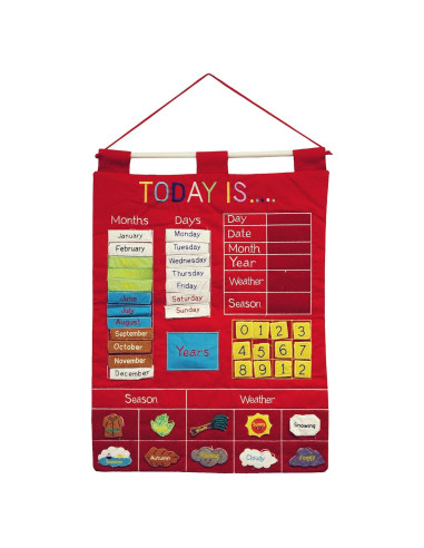 Calendario de Pared Interactivo para Niños Alma's Design - Rojo