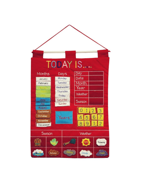 Calendario de Pared Interactivo para Niños Alma's Design - Rojo Calendario de Pared Interactivo para Niños Alma's Design - Rojo