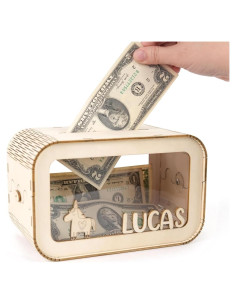 Hucha de Madera Irrompible Kiuties para Niños 30.8x13.2cm