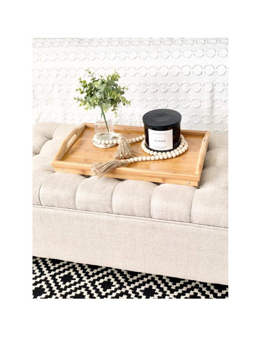 Cuerda de cuentas de madera natural GRBAMBI 147cm con borla