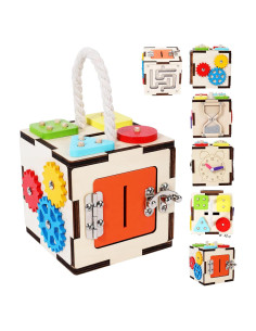 Cubo de Actividades Montessori WODI para Niños 3-6 Años - Juguete Educativo de Madera