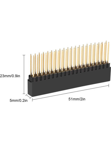 Conector hembra apilable 40 pines Treedix para Raspberry Pi - Paquete de 5