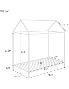 Cama Montessori Twin Bellemave Blanca en el Suelo Ajustable 2