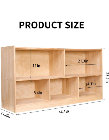 Armario de Almacenamiento Montessori FDHUIJIA 5 Secciones 113 cm