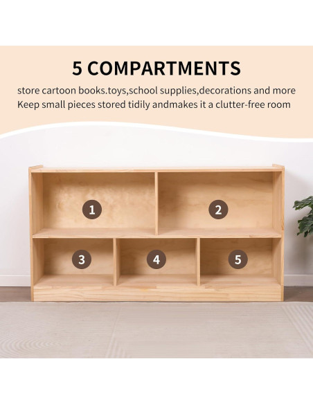 Armario de Almacenamiento Montessori FDHUIJIA 5 Secciones 113 cm