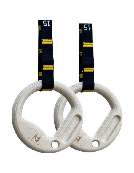 Anillas de Gimnasia de Madera Mountain Rocks 32mm con Tabla