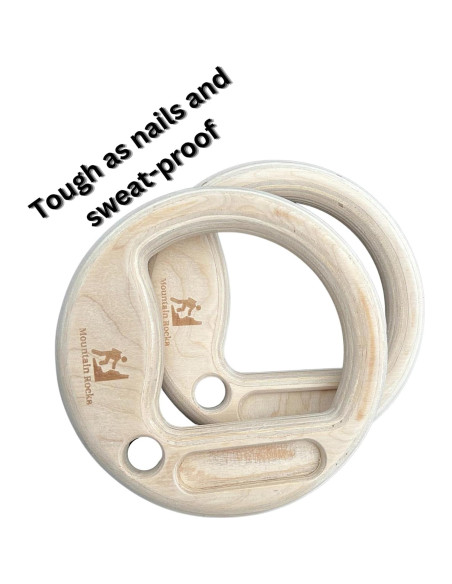 Anillas de Gimnasia de Madera Mountain Rocks 32mm con Tabla