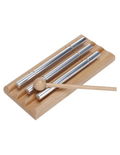 Campana de Aula de Tres Tonos MGTECH - Aluminio y Madera