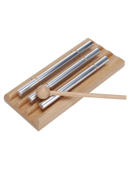Campana de Aula de Tres Tonos MGTECH - Aluminio y Madera