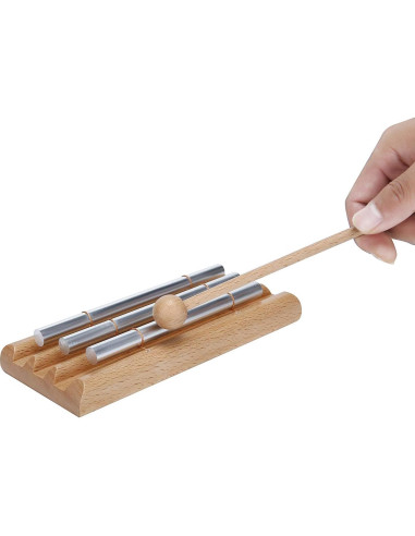 Campana de Aula de Tres Tonos MGTECH - Aluminio y Madera