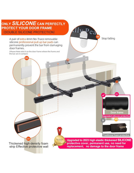 Barra de Dominadas Ally Peaks para Puerta - Soporta 199.58 kg