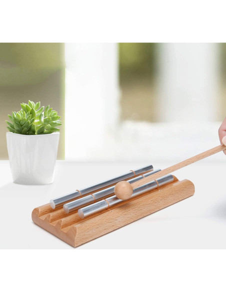 Campana de Aula de Tres Tonos MGTECH - Aluminio y Madera